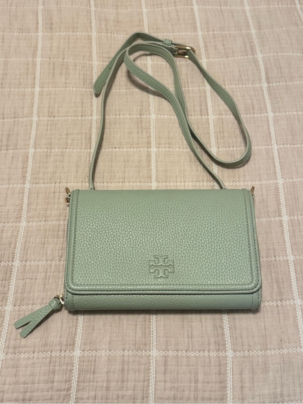 Tory Burch Light Mint Crossbody Wallet